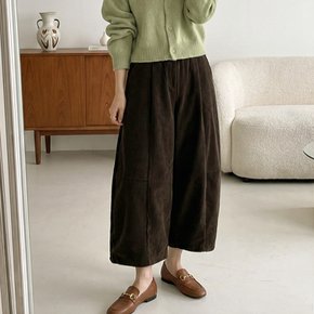 여성 8부 코듀로이 와이드 벌룬 밴딩 큐롯 팬츠 치마바지 베티