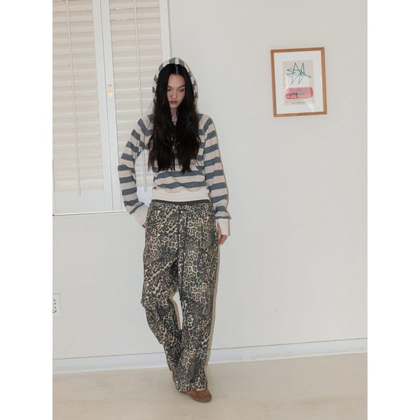 더블 레이어드 팬츠 - 레오파드