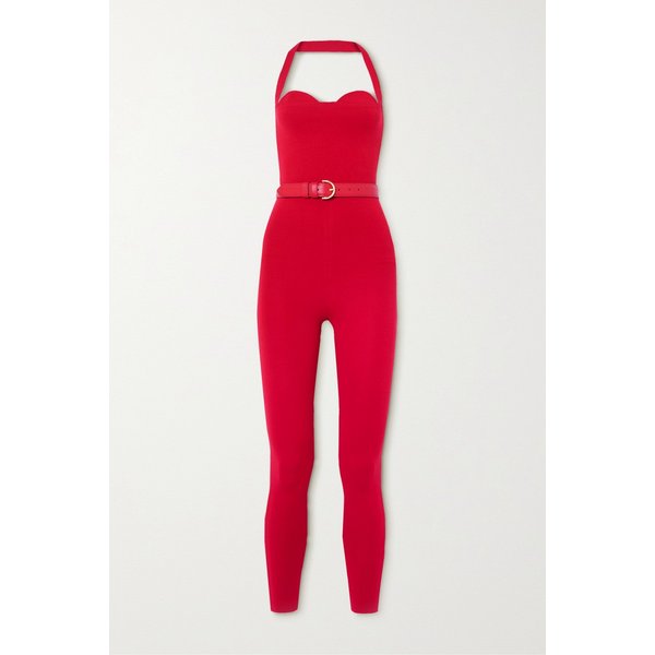 제이넵 아르샤이 벨트 스트레치 니트 점프수트 레드 1647597290014848