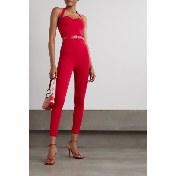 제이넵 아르샤이 벨트 스트레치 니트 점프수트 레드 1647597290014848