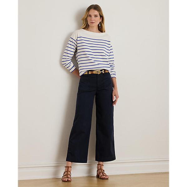 스트레치 치노 와이드 레그 크롭 팬츠(WMLRPNTSBV20351410)