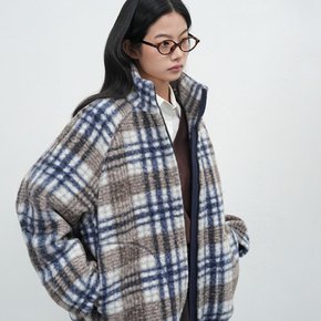 UNISEX 웜 체크 플리스 집업 점퍼 [NAVY] / SBE3U07013-WOMAN