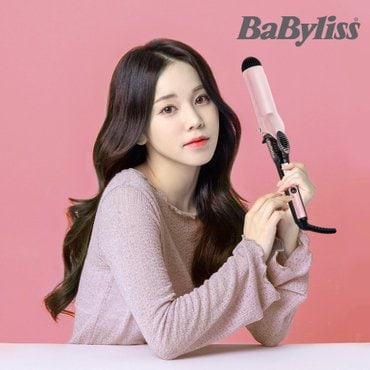 바비리스 2289K-38mm 웨이브 아이롱 봉 고데기 핑크