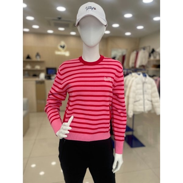 [여주점] _여성 스트라이프 라운드 스웨터 GQ122LKP12 ROPI