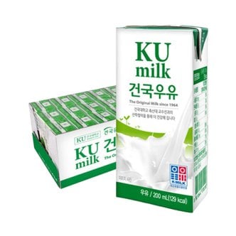  건국유업 멸균우유 200ml 24팩