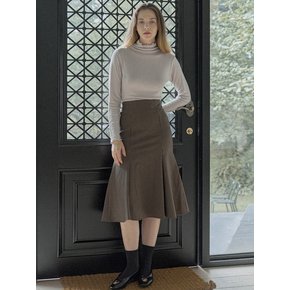 Swallow Pattern Mermaid Skirt - BROWN