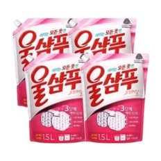 애경 울세제 울샴푸 오리지널 1500ml(리필) 4개