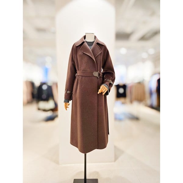 [파주점] [더아이잗컬렉션]울 캐시미어 블렌드 벨티드 더블 발마칸 코트 CRBA0CTL41