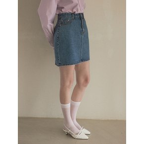 Basic mini denim skirt_Blue