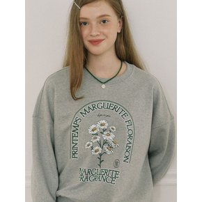 Marguerite Artwork Sweatshirt - Melange Grey