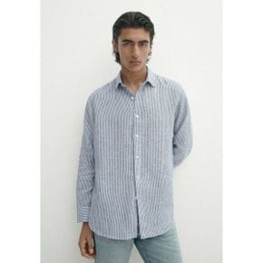 5085932 Massimo Dutti REGULAR FIT STRIPED - Shirt blue