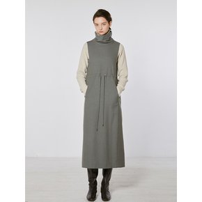TOF SLEEVELESS TURTLE NECK DRESS  KHAKI