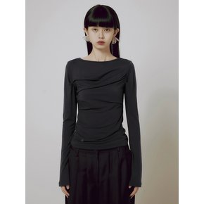 Backless Drape Long Sleeve (FL-130_Black)