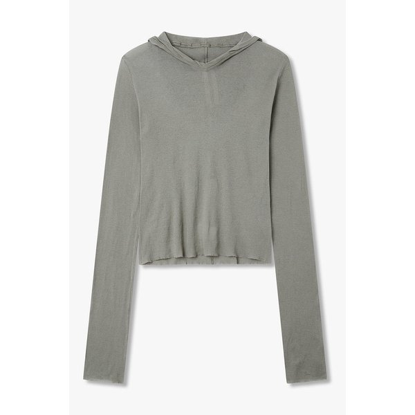 [WOMEN] 리브 후디드 크롭 티셔츠 RO26106009000