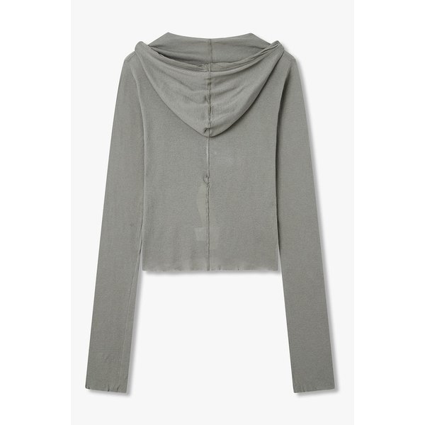 [WOMEN] 리브 후디드 크롭 티셔츠 RO26106009000