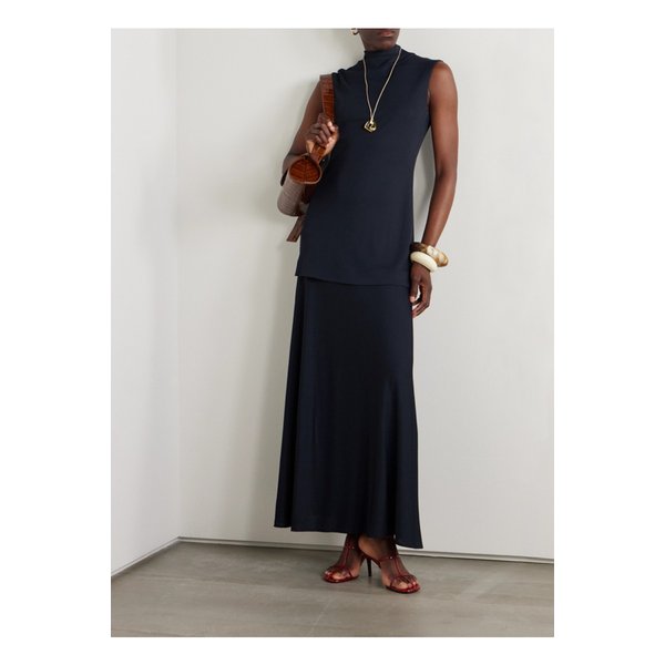 레이어드 저지 터틀넥 맥시 드레스 네이비 46376663162862517