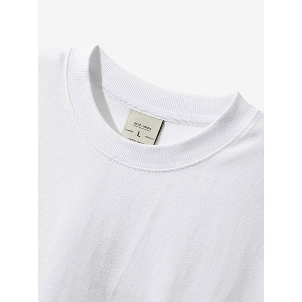 플로우 크루넥 반팔 티셔츠 화이트 SJST1408