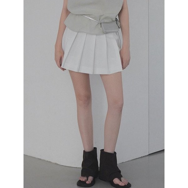 풀드 핀턱 미니 큐롯 팬츠