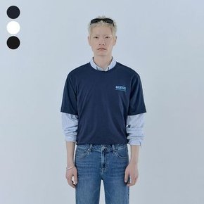 남성 긴팔티셔츠 진 맨투맨 남여공용 물음표 데님프린트 반팔 티셔