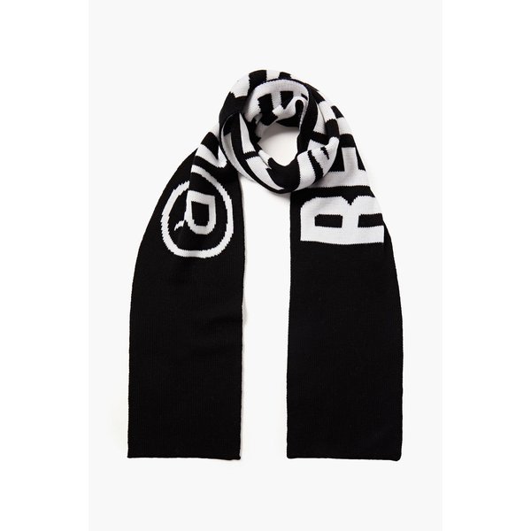 Jacquard-knit wool scarf 블랙 1647597331404082