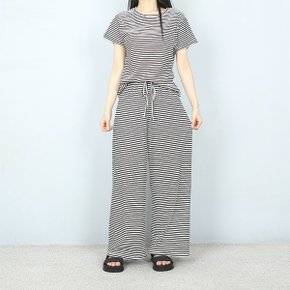 4색 골지 단가라 밴딩 와이드 팬츠 통바지   _P427772550