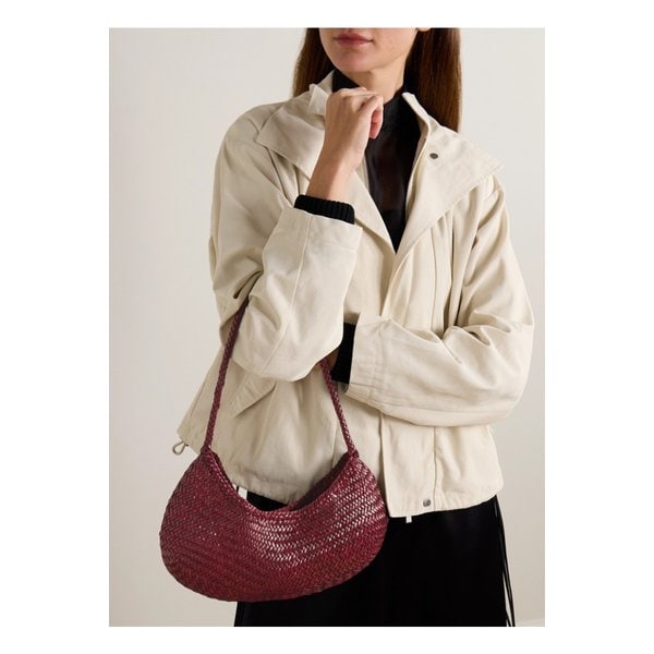 노바 루나 우븐 가죽 숄더 백 레드 46376663162913506