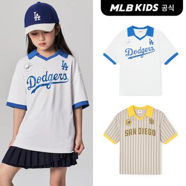 MLB키즈 (공식)24SS 바시티 베이스볼 피케티셔츠 (2color) 7APQV0243