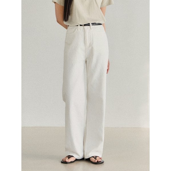 스탠다드 코튼 데님 팬츠_화이트