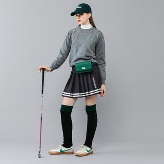 몽버디골프 SAILOR KNIT SKIRT 세일러 라인 플리츠 니트스커트_GREY