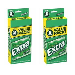  [해외직구]Extra Spearmint Sugarfree Gum 엑스트라 스피어민트 무설탕 껌 15스틱 8팩 2박스