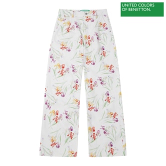 베네통 Flower-patterned cotton pants 2S_4NFWDE00B_901