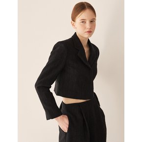 23SS Tweed minimal cropped jacket_black