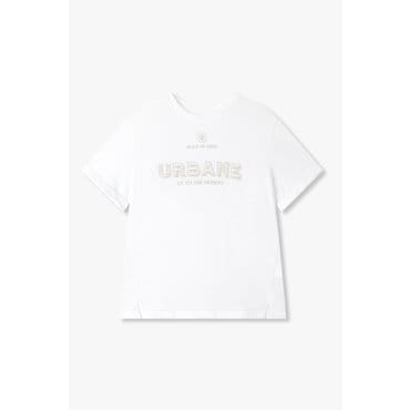 GCUT [지컷25S/S]지그재그 자수 롤업 티셔츠(7255240109)