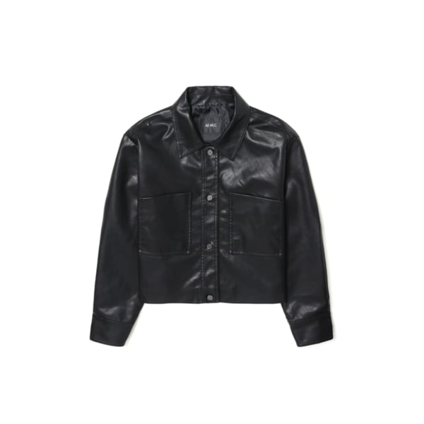 여성 크롭 인조가죽 재킷 점퍼 (블랙)