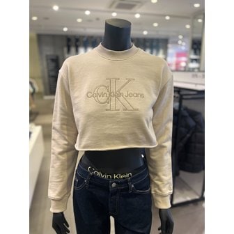 Calvin Klein Jeans [부산점] [CK진] 여성 모노그램 크롭 맨투맨 (ZW02541-ACI)