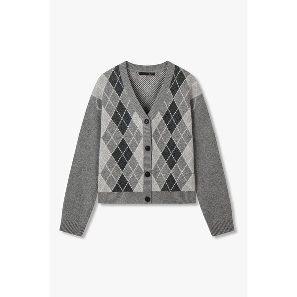 아가일 패턴 브이넥 니트 가디건 7255450107172