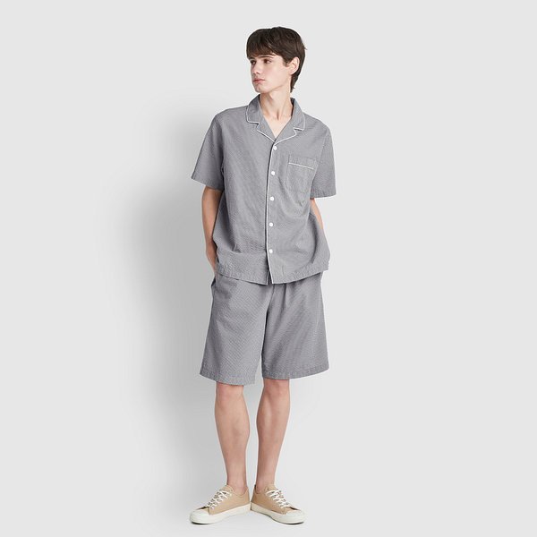 남 시어서커 패턴 5부 파자마 세트 J216201107082