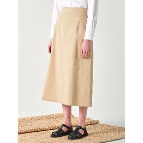 A-line midi skirt_beige