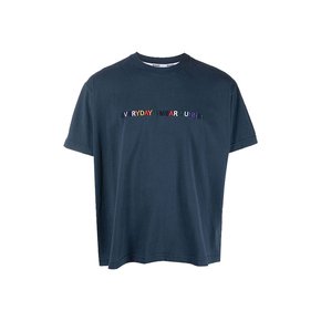 로고 프린트 티셔츠 네이비멀티 / SN2PXH01BP-JE130-503