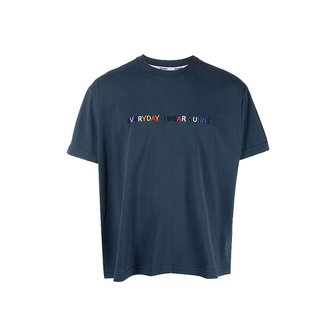 써네이 로고 프린트 티셔츠 네이비멀티 / SN2PXH01BP-JE130-503