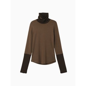 Track Warmer Color Turtleneck T Shirt_Brown