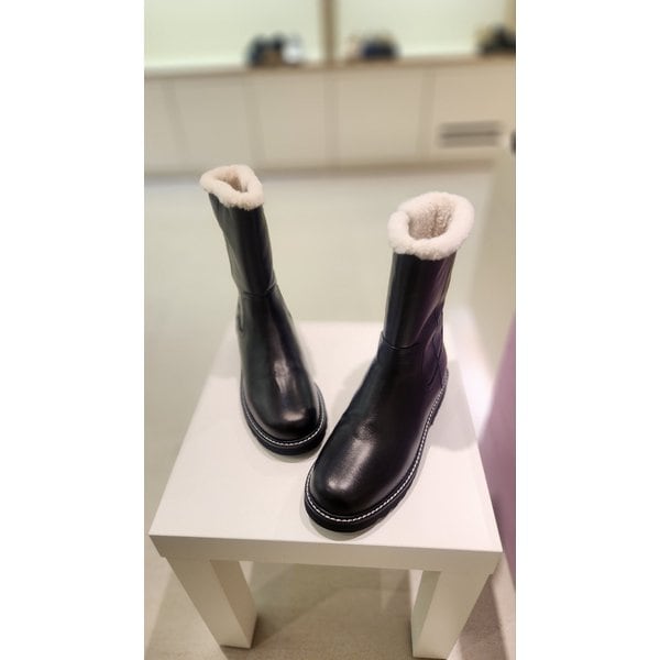 [여주점] 바바라 여성 퍼 하프부츠 BBF860BK