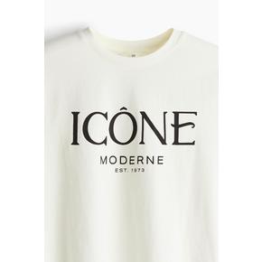 프린트 티셔츠 화이트/Icône Moderne 1163560060