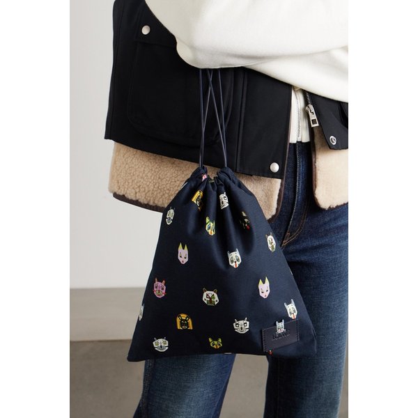 루이스 웨인 가죽 트리밍 코튼 트윌 파우치 46376663162983630