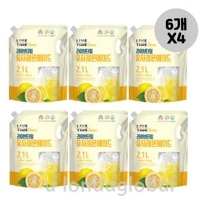 라이브타임 유자 레몬 에이드 탄산 음료 2.1L 6개 X 4