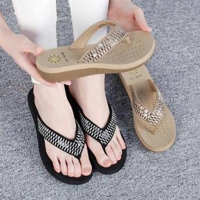 kami et muse Cubic beads wedge flip flop_KM22s236