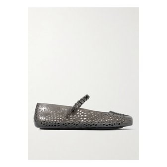 지미추 더 젤리 크리스털 장식 Tpu 발레리나 플랫 블랙 1647597360467243