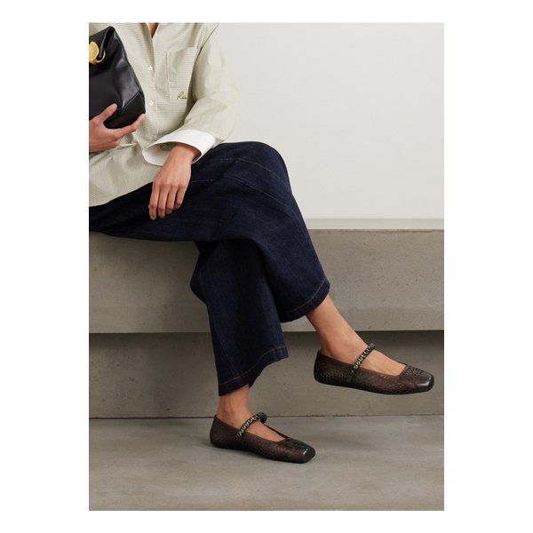 더 젤리 크리스털 장식 Tpu 발레리나 플랫 블랙 1647597360467243