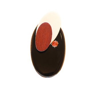 하지나 하지나 Oval Noir Brooch 오벌 느와르 브로치 - Red