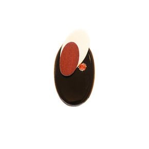 하지나 Oval Noir Brooch 오벌 느와르 브로치 - Red